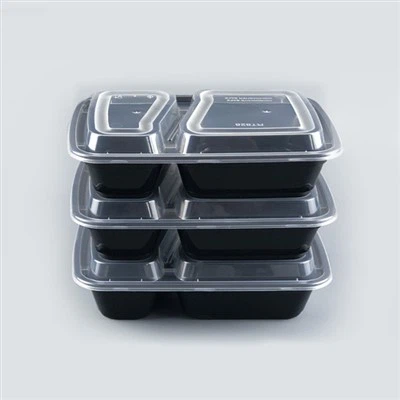 Črna pravokotna zabojnik za enkratno uporabo