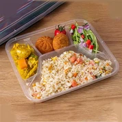 Škatla za kosilo s tremi/štirimi rešetkami za enkratno uporabo